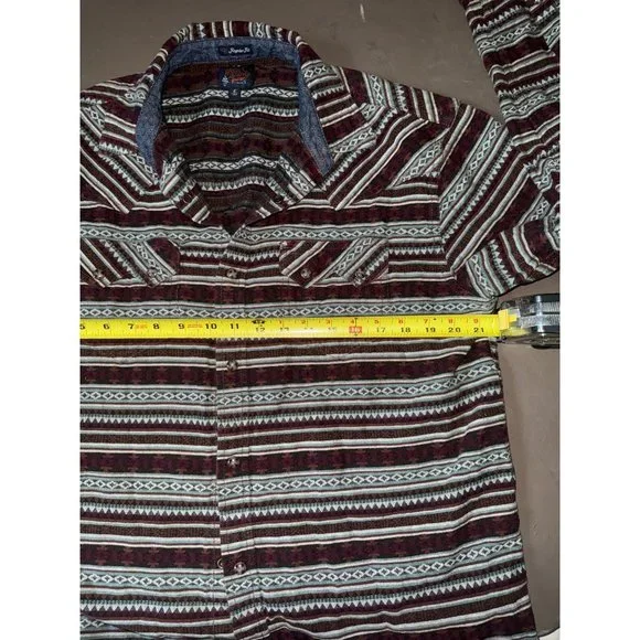 Moonshine, Brad‎ Aztec, western shirt, pearl snaps men’s large, regular fit - Picture 3 of 6